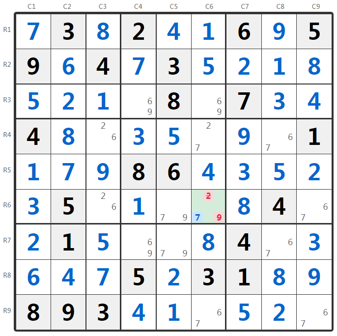 Exemplo de Técnica BUG no Sudoku