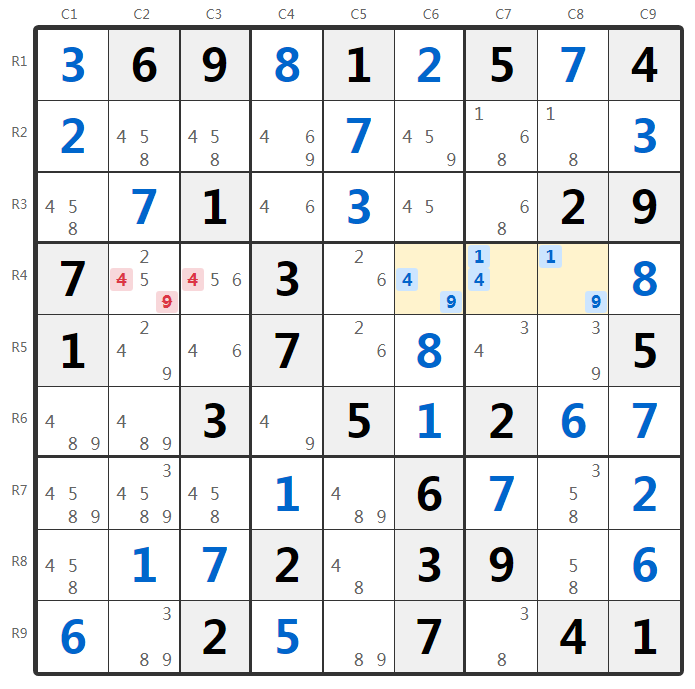 Exemplo de Triplos Nus - Análise de Linha