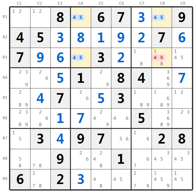 Exemplo Unique Rectangle Type 1